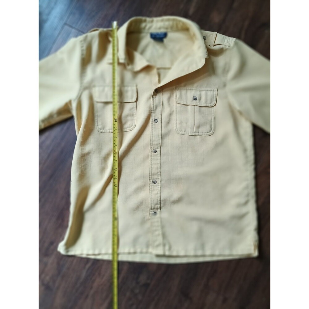 John Blair Men's Safari Outdoors Cargo Button Up Shirt Cream/Tan  Check Size (L) - Picture 5 of 9
